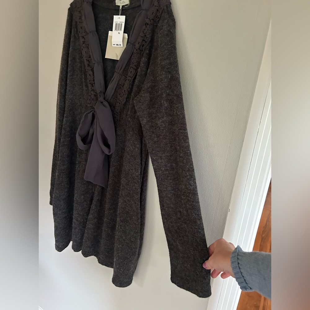 NWT BY STELLA Angora Blend Mixed Media Tunic Sweater Dress Lagenlook Cottage XL - Picture 6 of 11